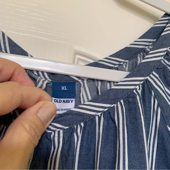Old Navy Blue and White Striped Midi Dress - Picture 3 of 8